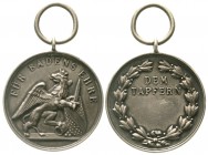 Orden und Ehrenzeichen Deutschland Deutsche Länder, bis 1918
Baden: Tragbare Silbermedaille. Für Badens Ehre/Dem Tapfern. 30 mm; 11,10 g. Wielandt/Ze...