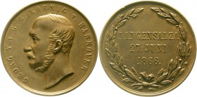 Orden und Ehrenzeichen Deutschland Deutsche Länder, bis 1918
Sachsen: Bronze Langensalza-Medaille v. Jauner 1866. Ohne Öse geprägt (nicht entfernt) 3...