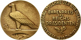Orden und Ehrenzeichen Deutschland Weimarer Republik, 1919-1933
Ehrenpreis des Reichspräsidenten 1930. Verfassungstag/Rheinlandbefreiung. 78 mm.
seh...