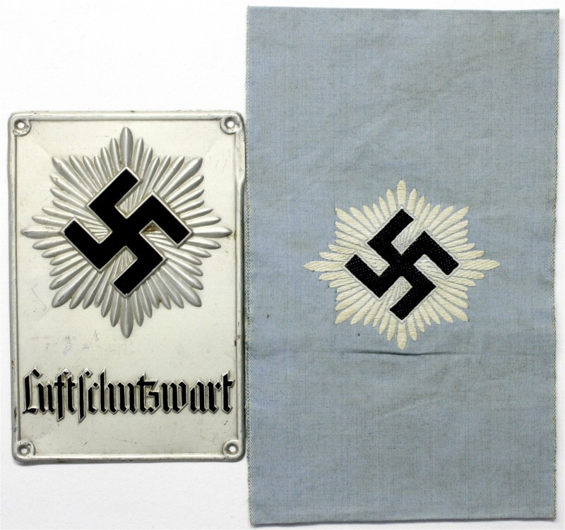 Militaria Lots
Drittes Reich: 4 Teile Reichsluftschutzbund. Ärmelband, Plakette...