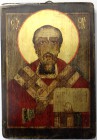 Varia Bilder Ikonen
Bulgarische St.-Nikolaus-Ikone. Geritzt und gemalt auf Holz. 27 X 18,5 cm