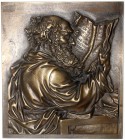 Varia Skulpturen und Plastiken
Hochrelieffierte, rechteckige Bronzegußplakette nach einem süddeutschen Wachsmodell um 1780 (gg. späterer Guß). Lesend...