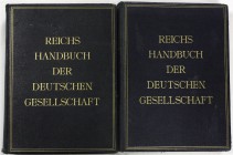 Literatur Weimarer Republik, 1919-1933
Reichs Handbuch der Deutschen Gesellschaft, in 2 Bänden. Berlin 1930 und 1931. Großfolianten. Original-Kunstle...