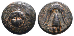 Greek Coins. 4th - 1st century B.C. AE
Reference:
Condition: Very Fine

W :3.7 gr
H :14.9 mm