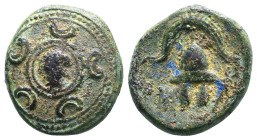 Greek Coins. 4th - 1st century B.C. AE
Reference:
Condition: Very Fine

W :4.3 gr
H :16.6 mm