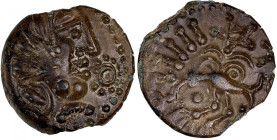 GAULE - CELTIC
Sénons - Groupe de Sens / Sénonais. Bronze YLLYCCI, Classe V à la rosace ND (première moitié du Ier siècle avant J.-C. et Guerre des Ga...