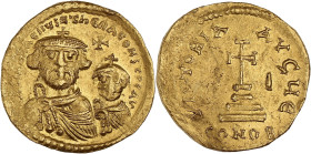 EMPIRE BYZANTIN - BYZANTINE
Héraclius et Héraclius Constantin (613-641). Solidus ND (613-629), Constantinople, 5e officine.
BC.737 ; Or - 4,45 g - 20 ...