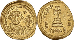 EMPIRE BYZANTIN - BYZANTINE
Héraclius et Héraclius Constantin (613-641). Solidus ND (613-629), Constantinople, 8e officine.
BC.738 ; Or - 4,41 g - 21 ...