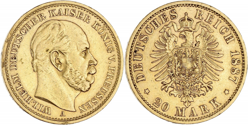 ALLEMAGNE - GERMANY
Prusse, Guillaume Ier (1861-1888). 20 mark 1887, A, Berlin.
...