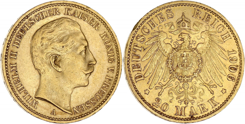 ALLEMAGNE - GERMANY
Prusse, Guillaume II (1888-1918). 20 mark 1906, A, Berlin.
F...