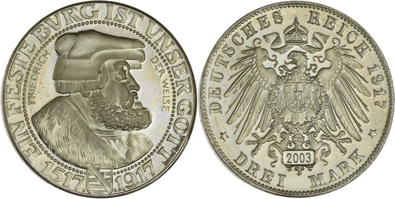 ALLEMAGNE - GERMANY
Saxe, Frédéric Auguste III (1904-1918). 3 mark, refrappe, fl...