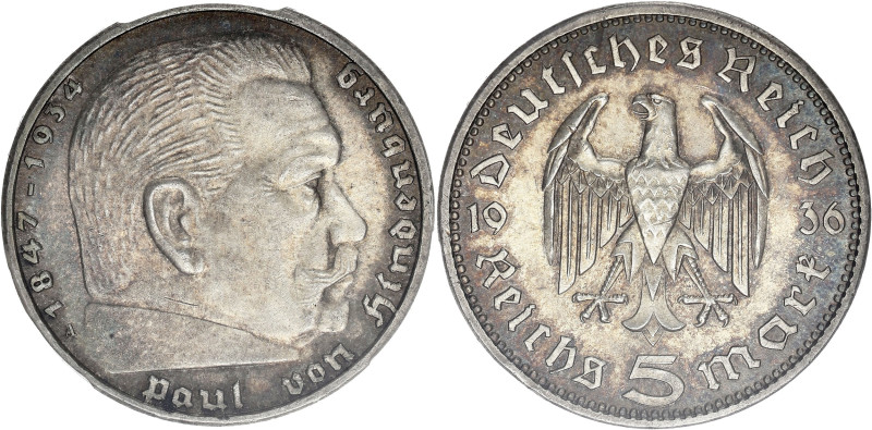 ALLEMAGNE - GERMANY
IIIe Reich (1933-1945). 5 reichsmark 1936, A, Berlin.
KM.86 ...