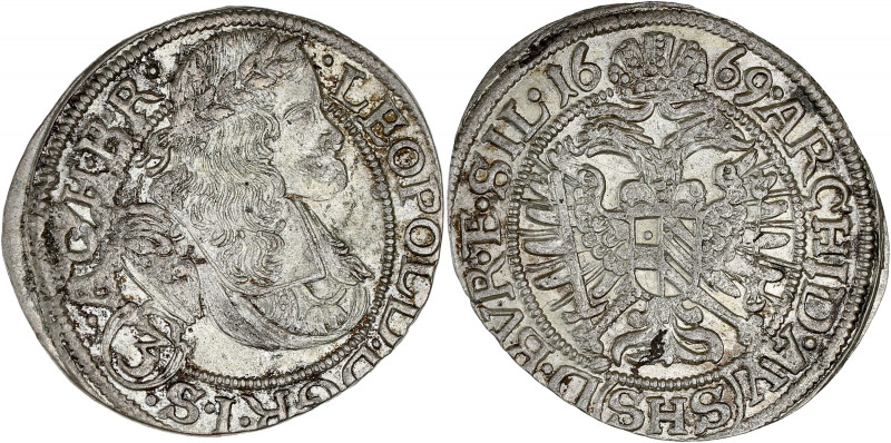 AUTRICHE - AUSTRIA
Léopold Ier (1657-1705). 3 kreuzers 1669, Breslau (Wroclaw).
...