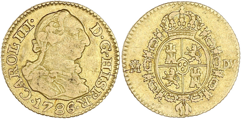 ESPAGNE - SPAIN
Charles III (1759-1788). 1/2 escudo 1786, M couronnée, Madrid.
F...