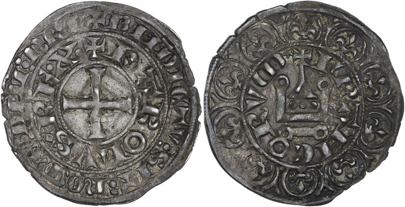 FRANCE / CAPÉTIENS - FRANCE / ROYAL
Charles IV (1322-1328). Maille blanche 3e ém...