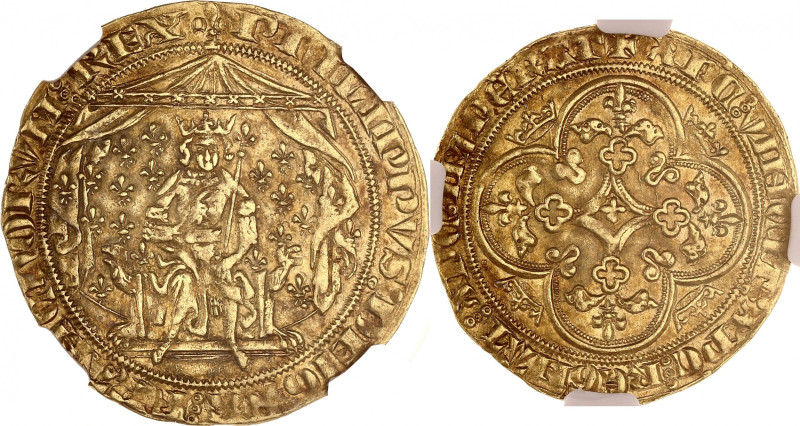 FRANCE / CAPÉTIENS - FRANCE / ROYAL
Philippe VI (1328-1350). Pavillon d’or ND (1...