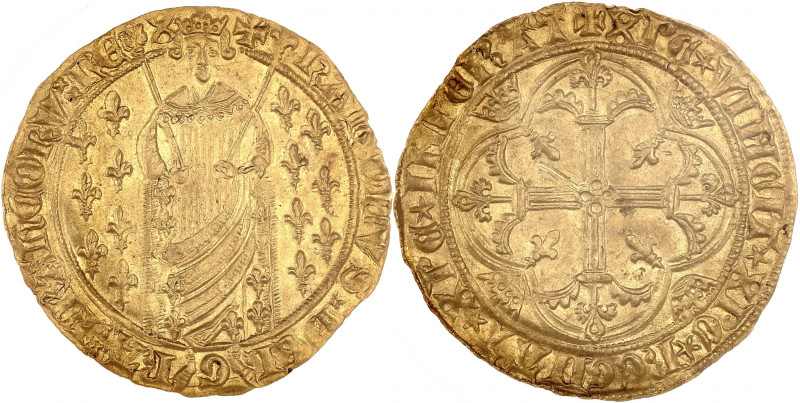 FRANCE / CAPÉTIENS - FRANCE / ROYAL
Charles VII (1422-1461). Royal d’or, 1ère ém...