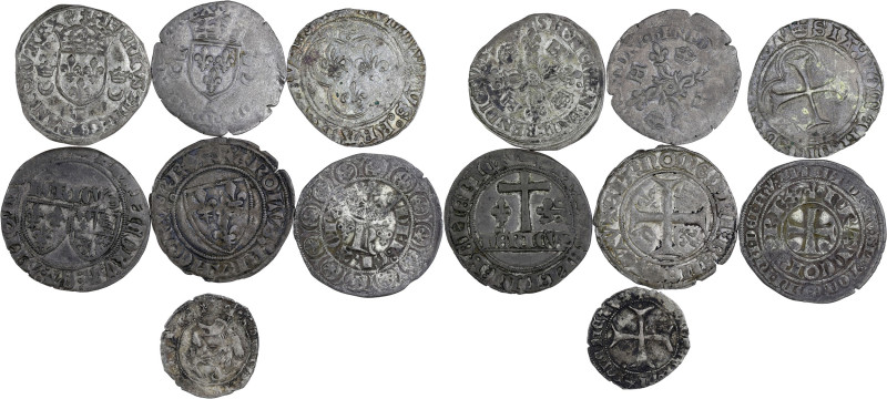 FRANCE / CAPÉTIENS - FRANCE / ROYAL
Louis XI (1461-1483). Lot de 7 monnaies roya...