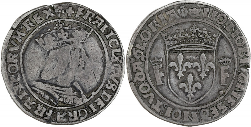 FRANCE / CAPÉTIENS - FRANCE / ROYAL
François Ier (1515-1547). Teston 10e type (3...