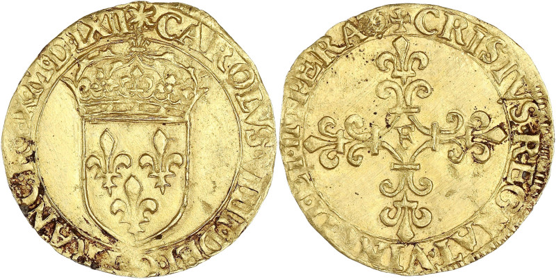 FRANCE / CAPÉTIENS - FRANCE / ROYAL Charles IX (1560-1574). Écu d’or au soleil, ...