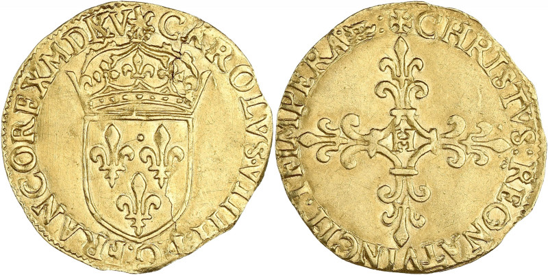 FRANCE / CAPÉTIENS - FRANCE / ROYAL
Charles IX (1560-1574). Écu d’or au soleil, ...