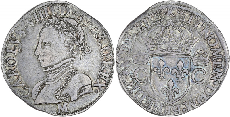 FRANCE / CAPÉTIENS - FRANCE / ROYAL
Charles IX (1560-1574). Teston 2e type 1564 ...