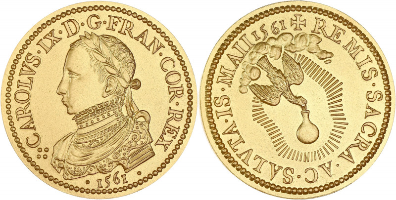 FRANCE / CAPÉTIENS - FRANCE / ROYAL
Charles IX (1560-1574). Médaille en or du sa...