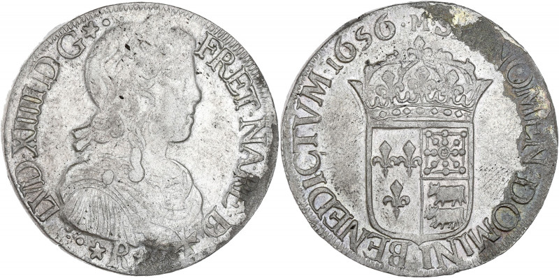 FRANCE / CAPÉTIENS - FRANCE / ROYAL
Louis XIV (1643-1715). Écu de Béarn à la mèc...