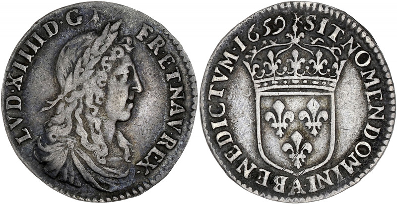 FRANCE / CAPÉTIENS - FRANCE / ROYAL
Louis XIV (1643-1715). Douzième d’écu au bus...