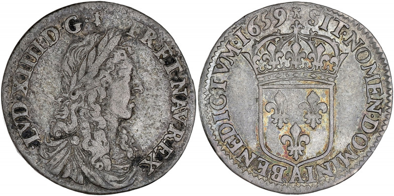 FRANCE / CAPÉTIENS - FRANCE / ROYAL
Louis XIV (1643-1715). Douzième d’écu au bus...