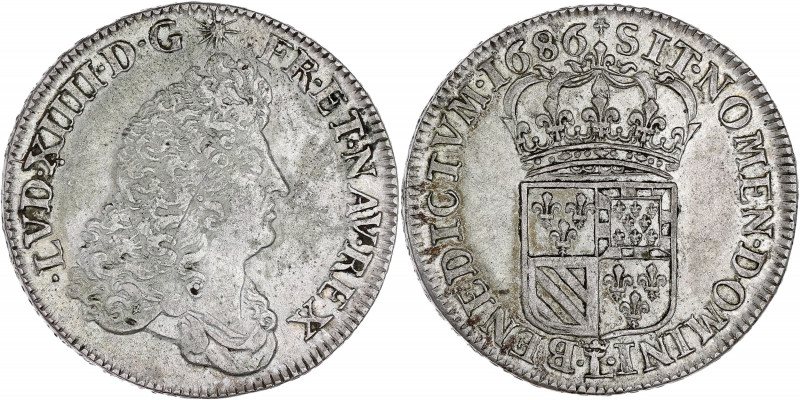 FRANCE / CAPÉTIENS - FRANCE / ROYAL
Louis XIV (1643-1715). Demi-écu de Flandre o...