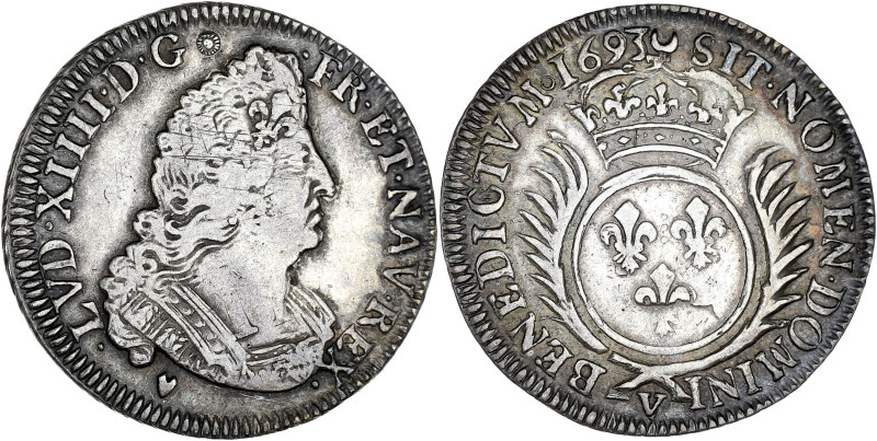 FRANCE / CAPÉTIENS - FRANCE / ROYAL
Louis XIV (1643-1715). Quart d’écu aux palme...