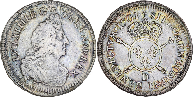 FRANCE / CAPÉTIENS - FRANCE / ROYAL
Louis XIV (1643-1715). Demi-écu aux insignes...