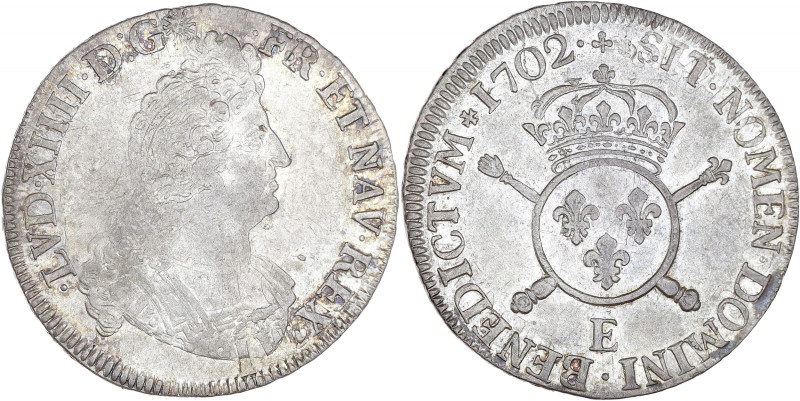 FRANCE / CAPÉTIENS - FRANCE / ROYAL
Louis XIV (1643-1715). Demi-écu aux insignes...