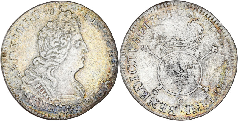 FRANCE / CAPÉTIENS - FRANCE / ROYAL
Louis XIV (1643-1715). Quart d’écu aux insig...