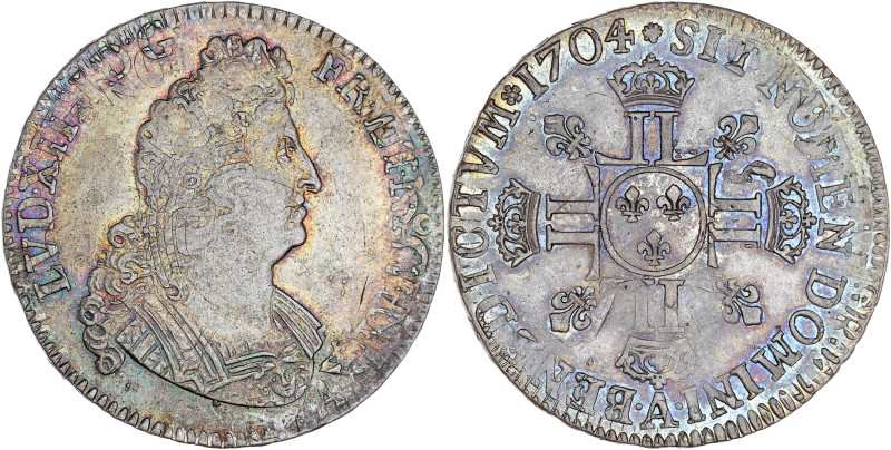 FRANCE / CAPÉTIENS - FRANCE / ROYAL
Louis XIV (1643-1715). Demi-écu aux huit L, ...