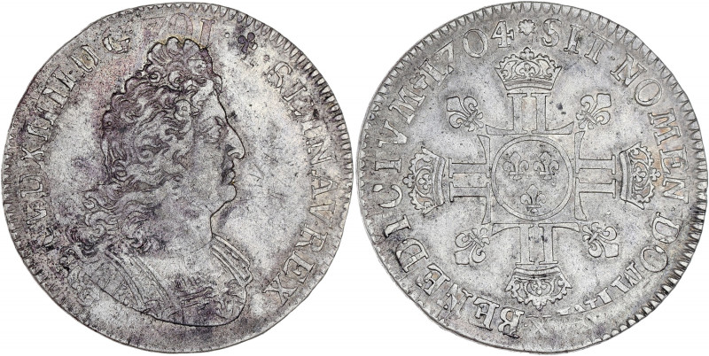 FRANCE / CAPÉTIENS - FRANCE / ROYAL
Louis XIV (1643-1715). Demi-écu aux huit L, ...