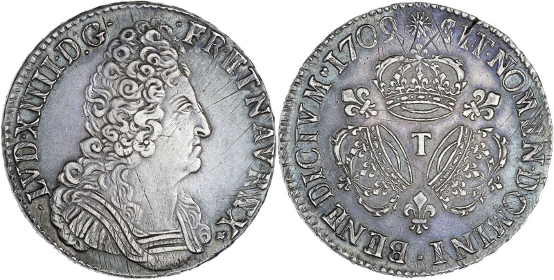 FRANCE / CAPÉTIENS - FRANCE / ROYAL
Louis XIV (1643-1715). Écu aux trois couronn...