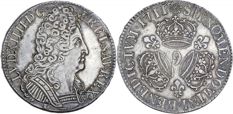 FRANCE / CAPÉTIENS - FRANCE / ROYAL
Louis XIV (1643-1715). Écu aux trois couronn...