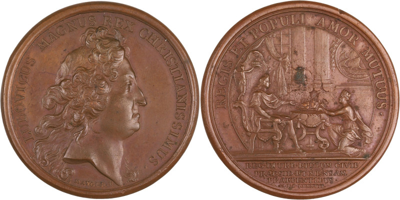 FRANCE / CAPÉTIENS - FRANCE / ROYAL
Louis XIV (1643-1715). Médaille pour le fest...