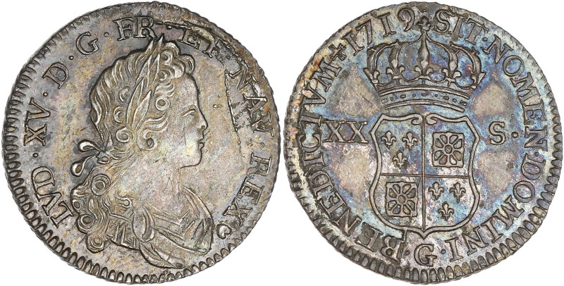 FRANCE / CAPÉTIENS - FRANCE / ROYAL
Louis XV (1715-1774). Sixième d’écu ou XX so...