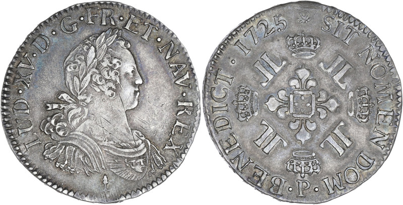 FRANCE / CAPÉTIENS - FRANCE / ROYAL
Louis XV (1715-1774). Demi-écu aux huit L 17...