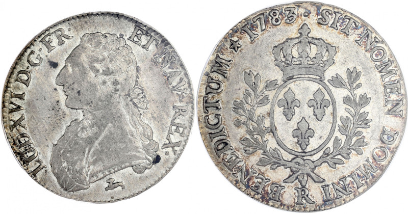 FRANCE / CAPÉTIENS - FRANCE / ROYAL
Louis XVI (1774-1792). Écu aux rameaux d’oli...