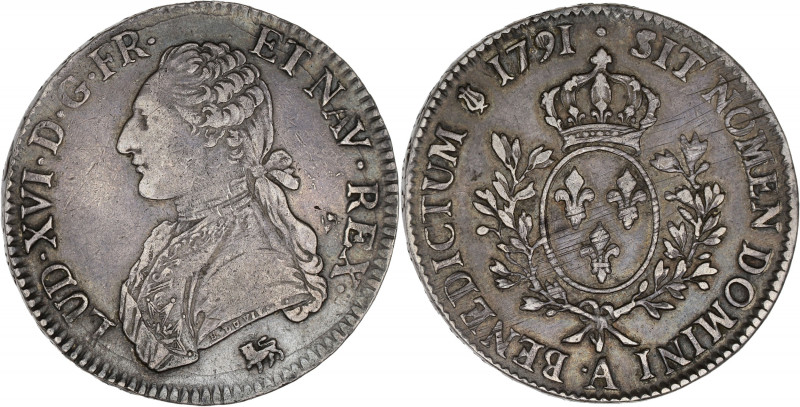 FRANCE / CAPÉTIENS - FRANCE / ROYAL
Louis XVI (1774-1792). Écu aux rameaux d’oli...