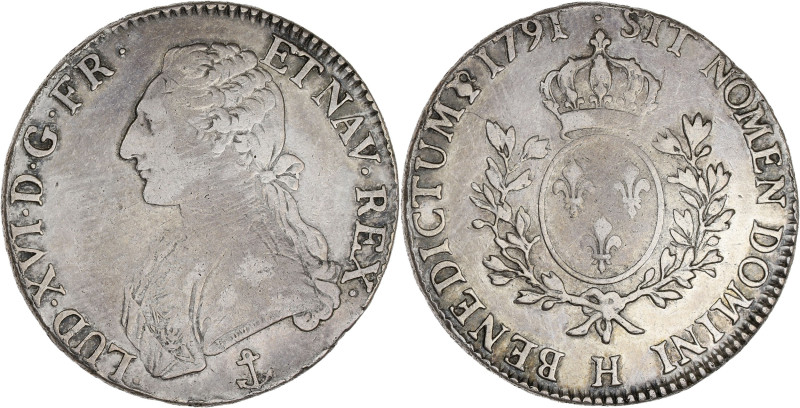 FRANCE / CAPÉTIENS - FRANCE / ROYAL
Louis XVI (1774-1792). Écu aux rameaux d’oli...