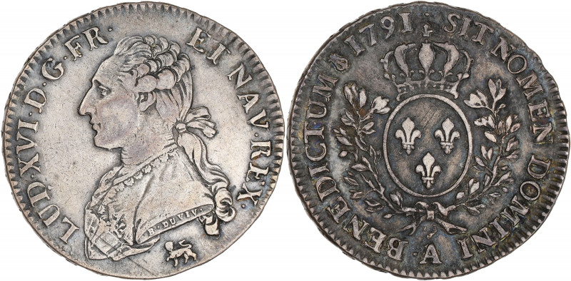 FRANCE / CAPÉTIENS - FRANCE / ROYAL
Louis XVI (1774-1792). Demi-écu aux rameaux ...