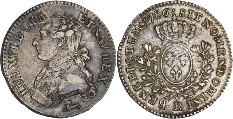 FRANCE / CAPÉTIENS - FRANCE / ROYAL
Louis XVI (1774-1792). Cinquième d’écu aux r...