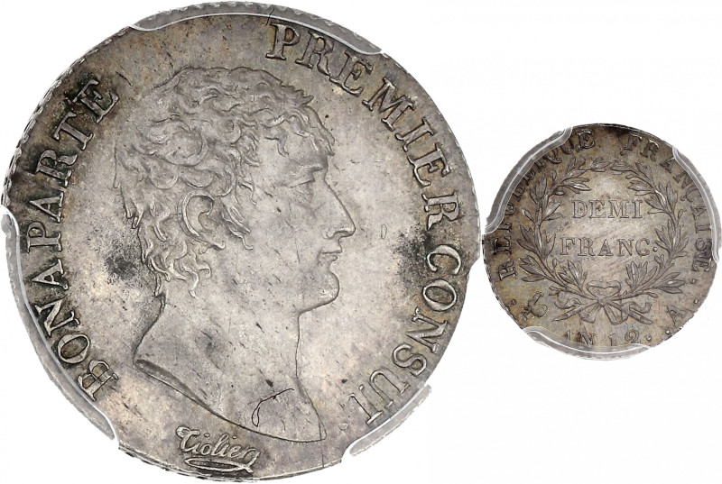 FRANCE
Consulat (1799-1804). Demi-franc Bonaparte An 12, A, Paris.
G.394 - F.173...