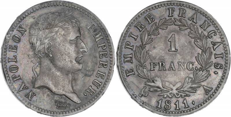 FRANCE
Premier Empire / Napoléon Ier (1804-1814). 1 franc Empire 1811, A, Paris....