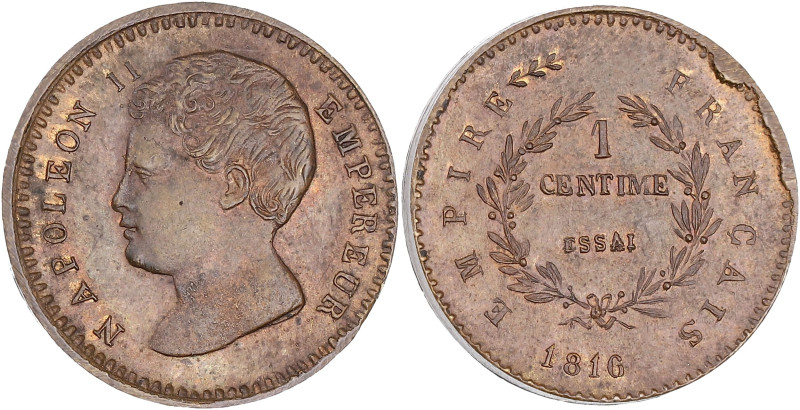 FRANCE
Napoléon II (1811-1832). Essai de 1 centime Napoléon II Empereur 1816, Br...